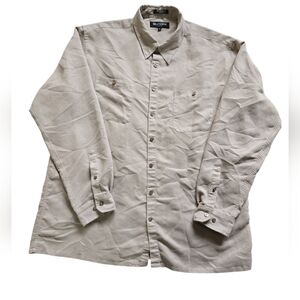 Brandini Le Collezioni Beige Faux Suede Button-Up Shirt Jacket XL